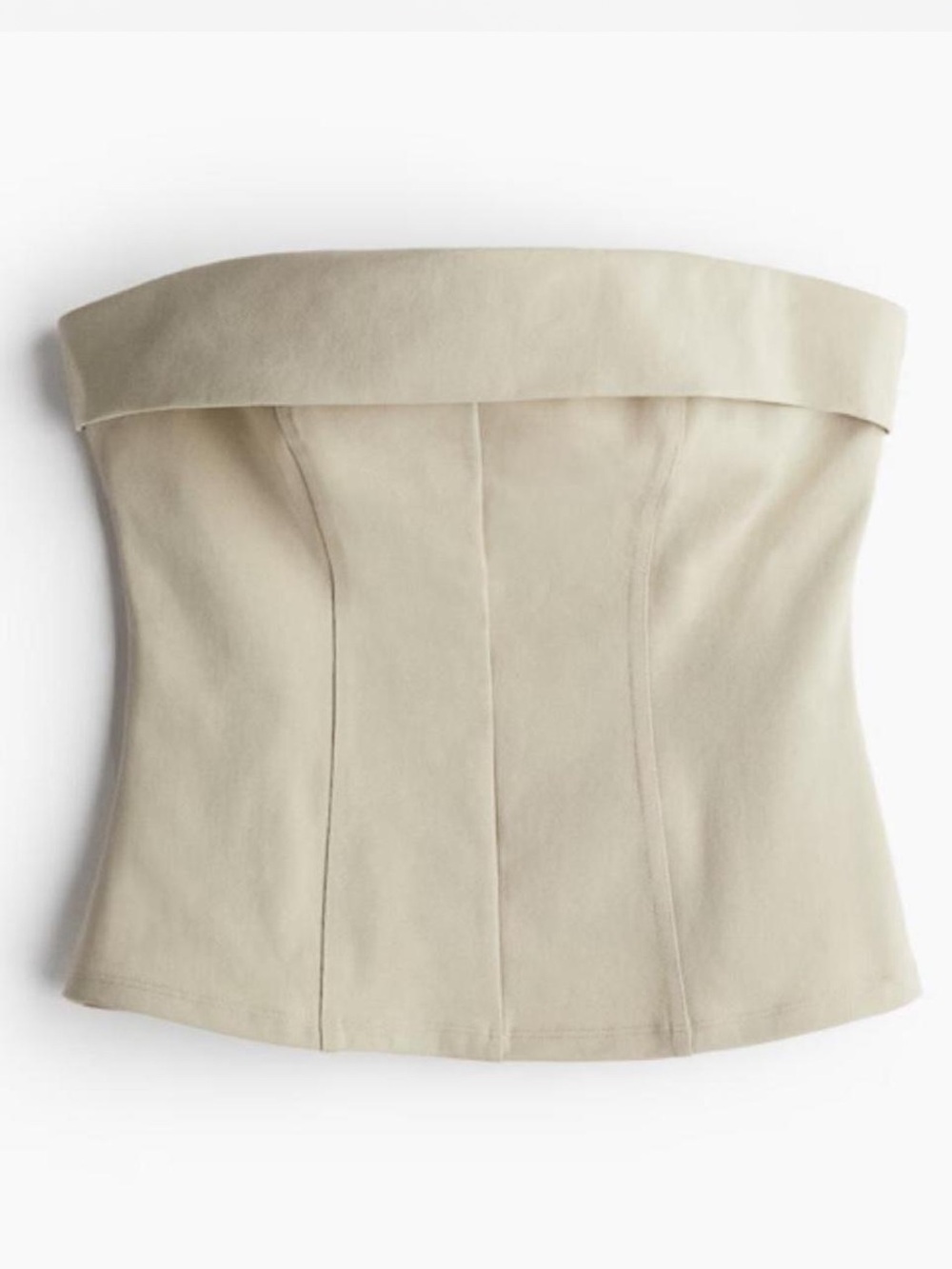 H&M Cream/Green Strapless Bustier Top